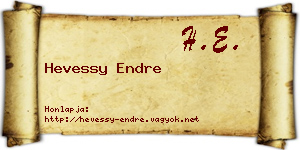 Hevessy Endre névjegykártya